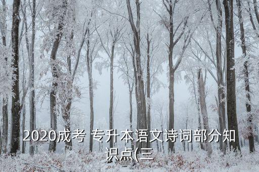 2020成考 專(zhuān)升本語(yǔ)文詩(shī)詞部分知識(shí)點(diǎn)(三