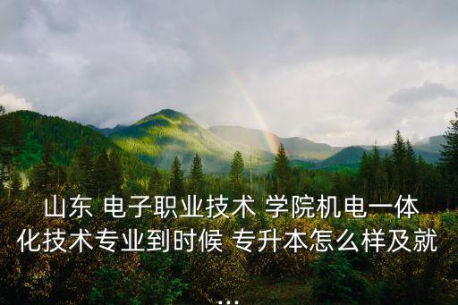  山東 電子職業(yè)技術(shù) 學(xué)院機(jī)電一體化技術(shù)專業(yè)到時(shí)候 專升本怎么樣及就...