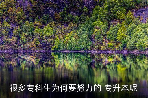 很多專科生為何要努力的 專升本呢