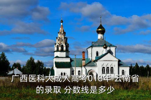 廣西醫(yī)科大成人高考018年 云南省的錄取 分數線是多少