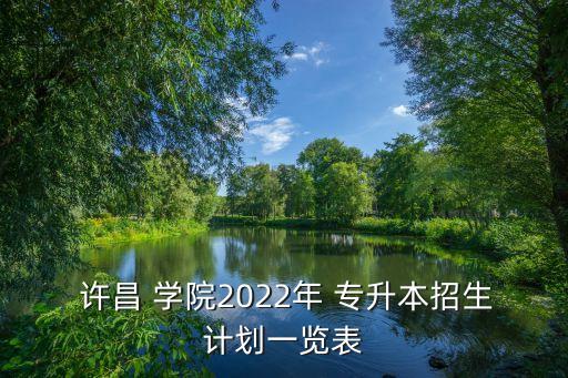  許昌 學(xué)院2022年 專升本招生計劃一覽表
