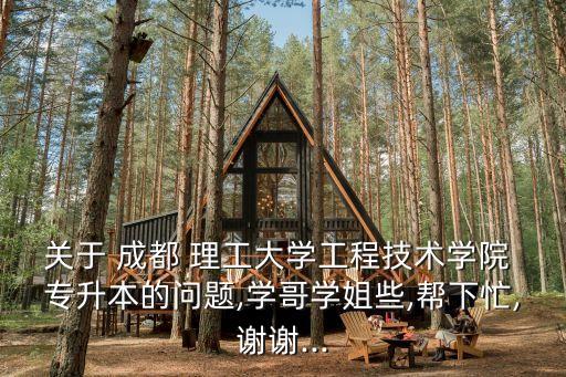 關(guān)于 成都 理工大學工程技術(shù)學院 專升本的問題,學哥學姐些,幫下忙,謝謝...