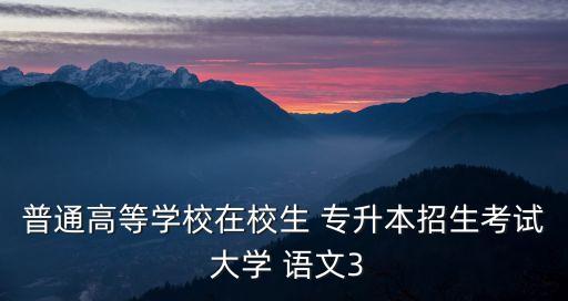 普通高等學(xué)校在校生 專升本招生考試 大學(xué) 語(yǔ)文3