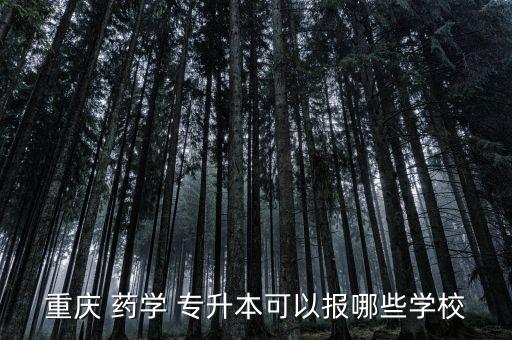 重慶 藥學(xué) 專升本可以報哪些學(xué)校