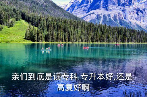親們到底是讀專科 專升本好,還是 高復好啊