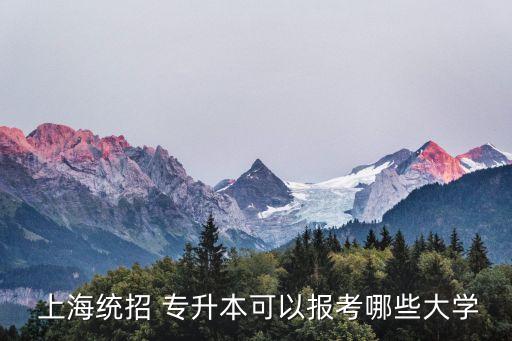 上海統(tǒng)招 專升本可以報(bào)考哪些大學(xué)