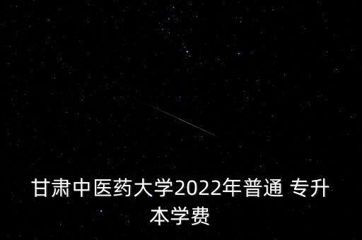甘肅中醫(yī)藥大學(xué)2022年普通 專升本學(xué)費