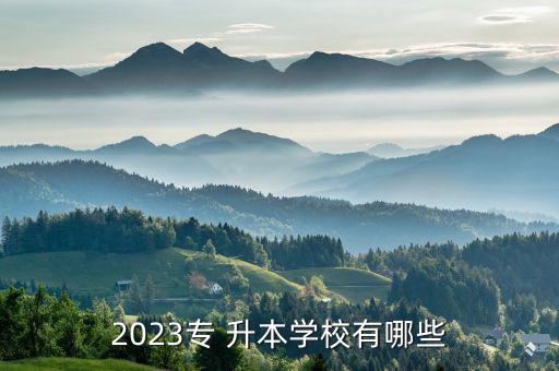 2023專 升本學校有哪些