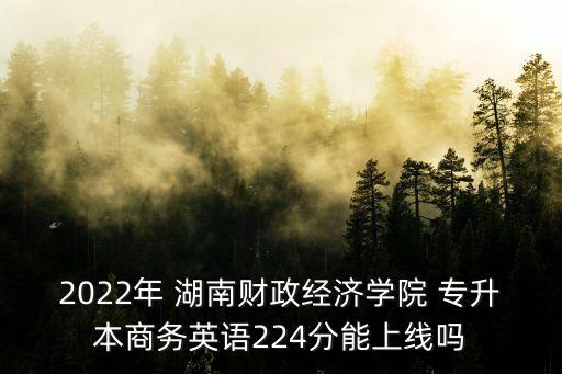 2022年 湖南財政經(jīng)濟學(xué)院 專升本商務(wù)英語224分能上線嗎