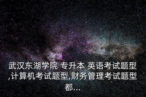 武漢東湖學(xué)院 專(zhuān)升本 英語(yǔ)考試題型,計(jì)算機(jī)考試題型,財(cái)務(wù)管理考試題型都...