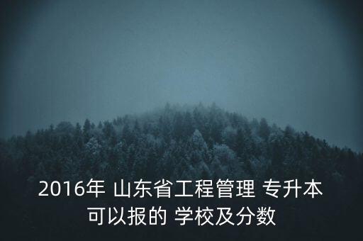 2016年 山東省工程管理 專升本可以報的 學(xué)校及分?jǐn)?shù)