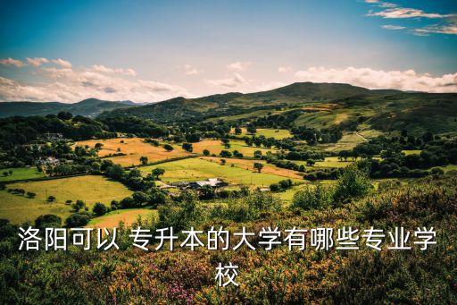 洛陽(yáng)可以 專升本的大學(xué)有哪些專業(yè)學(xué)校