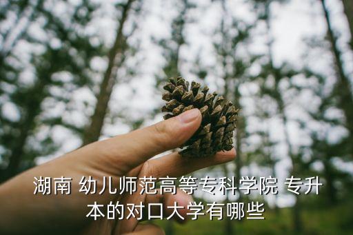  湖南 幼兒師范高等?？茖W(xué)院 專升本的對口大學(xué)有哪些