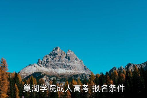  巢湖學(xué)院成人高考 報(bào)名條件