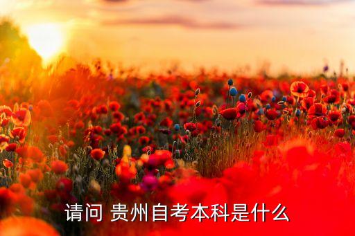 請問 貴州自考本科是什么