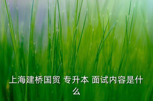 上海建橋國貿(mào) 專升本 面試內(nèi)容是什么