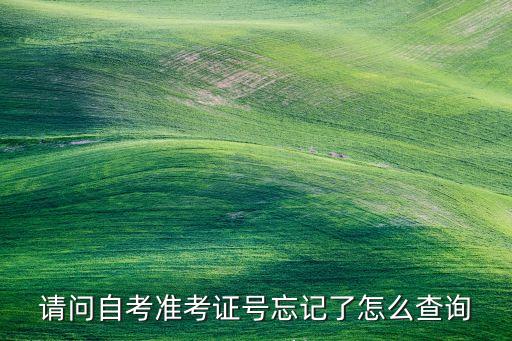 請(qǐng)問自考準(zhǔn)考證號(hào)忘記了怎么查詢