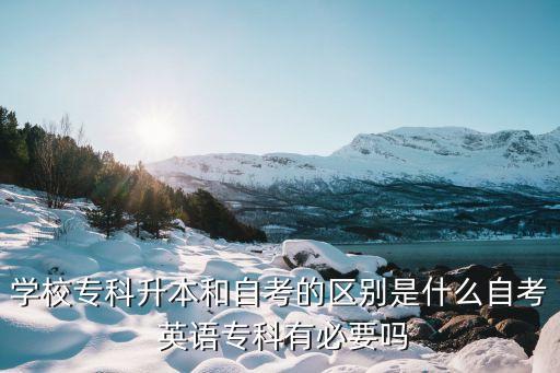 學(xué)校?？粕竞妥钥嫉膮^(qū)別是什么自考 英語(yǔ)?？朴斜匾獑? class=