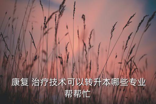  康復 治療技術(shù)可以轉(zhuǎn)升本哪些專業(yè)幫幫忙