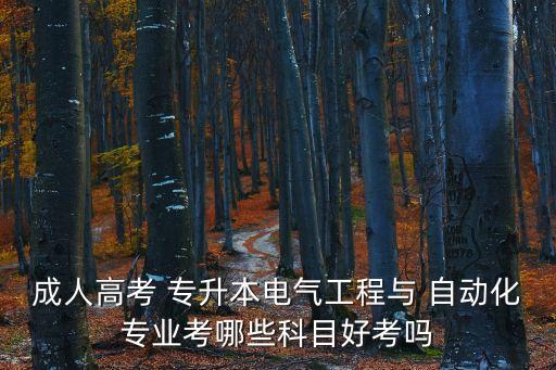 成人高考 專升本電氣工程與 自動(dòng)化專業(yè)考哪些科目好考嗎