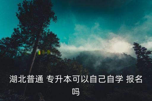 湖北普通 專升本可以自己自學 報名嗎