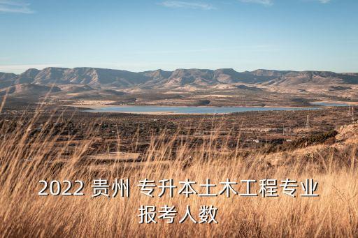 2022 貴州 專升本土木工程專業(yè)報(bào)考人數(shù)