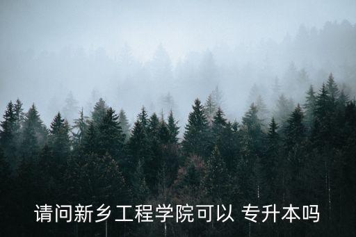 請問新鄉(xiāng)工程學院可以 專升本嗎