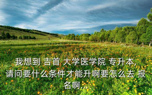 我想到 吉首 大學(xué)醫(yī)學(xué)院 專升本,請問要什么條件才能升啊要怎么去 報名啊...
