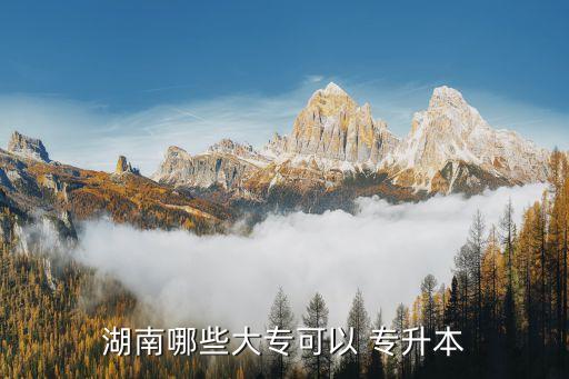 湖南哪些大專可以 專升本
