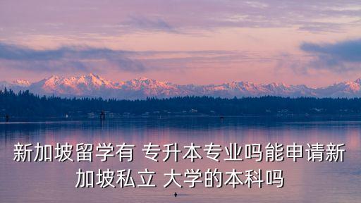新加坡留學(xué)有 專升本專業(yè)嗎能申請新加坡私立 大學(xué)的本科嗎