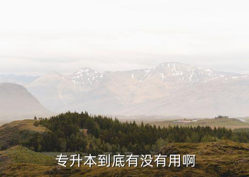  專升本到底有沒(méi)有用啊