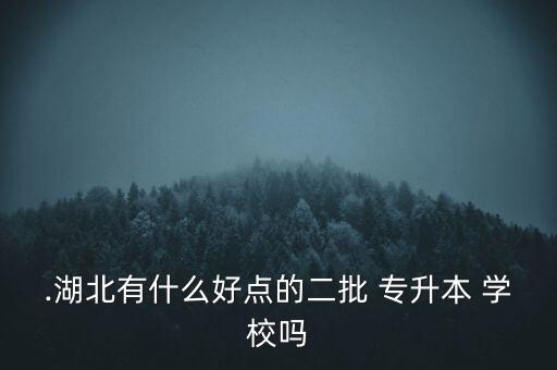 .湖北有什么好點(diǎn)的二批 專(zhuān)升本 學(xué)校嗎