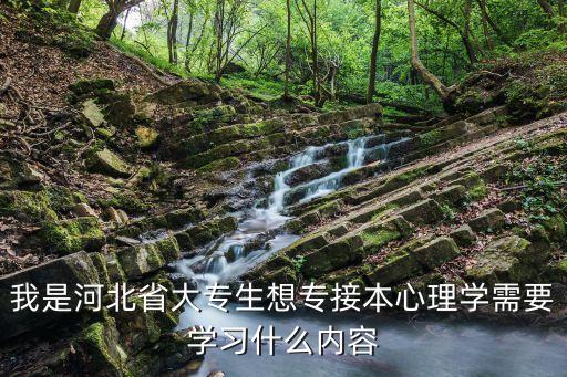 我是河北省大專生想專接本心理學需要學習什么內容