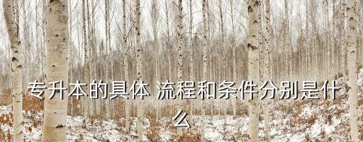  專(zhuān)升本的具體 流程和條件分別是什么
