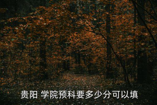  貴陽 學院預科要多少分可以填