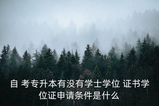自 考專升本有沒(méi)有學(xué)士學(xué)位 證書(shū)學(xué)位證申請(qǐng)條件是什么