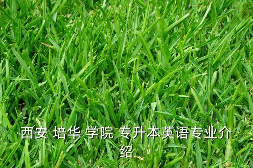 西安 培華 學院 專升本英語專業(yè)介紹