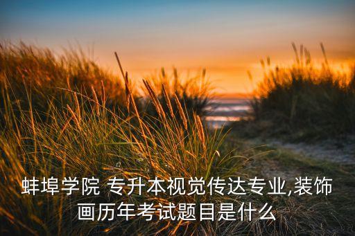 蚌埠學(xué)院 專升本視覺傳達(dá)專業(yè),裝飾畫歷年考試題目是什么