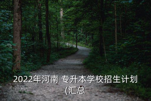 2022年河南 專升本學(xué)校招生計(jì)劃(匯總