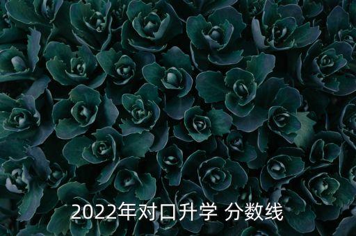 2022年對口升學(xué) 分?jǐn)?shù)線