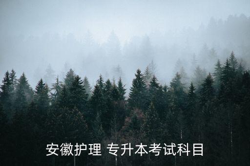 安徽護理 專升本考試科目