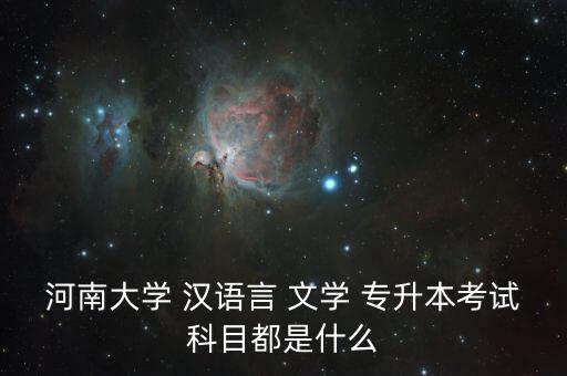 河南大學(xué) 漢語(yǔ)言 文學(xué) 專(zhuān)升本考試科目都是什么