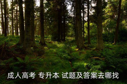 成人高考 專(zhuān)升本 試題及答案去哪找