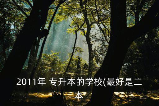 2011年 專升本的學校(最好是二本