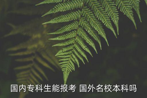 國內專科生能報考 國外名校本科嗎