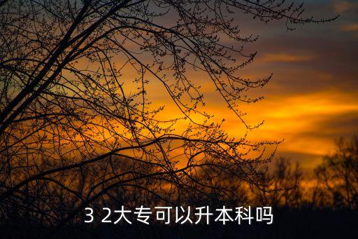 3 2大專(zhuān)可以升本科嗎