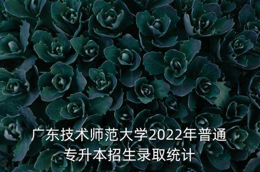  廣東技術(shù)師范大學(xué)2022年普通 專升本招生錄取統(tǒng)計(jì)