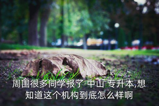 周圍很多同學報了 中山 專升本,想知道這個機構到底怎么樣啊