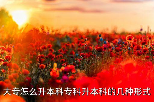 大專怎么升本科?？粕究频膸追N形式
