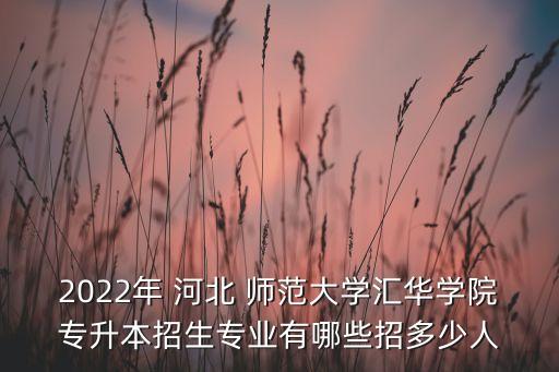 2022年 河北 師范大學匯華學院專升本招生專業(yè)有哪些招多少人